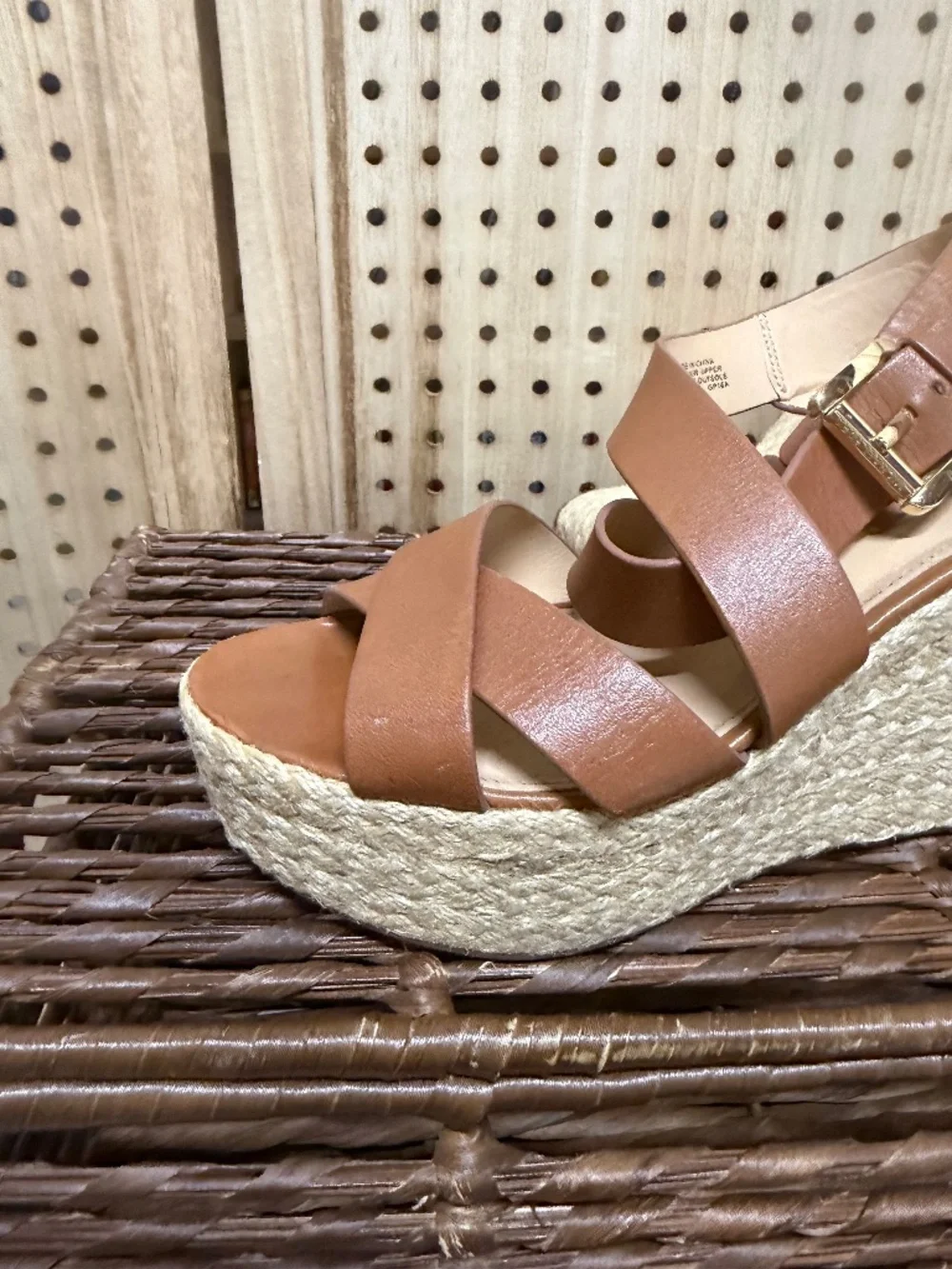 Michael Michael Kors Leather Espadrille Wedge Sandals 9.5 - Picture 11 of 11